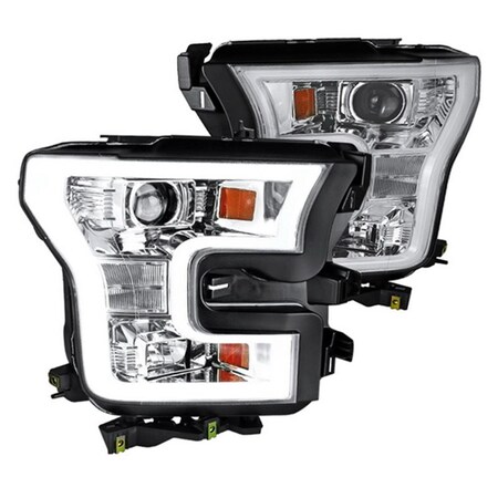 Powerhouse 15-16 Ford F150 Halo DRL LED Projector Headlights - Chrome PO3763480